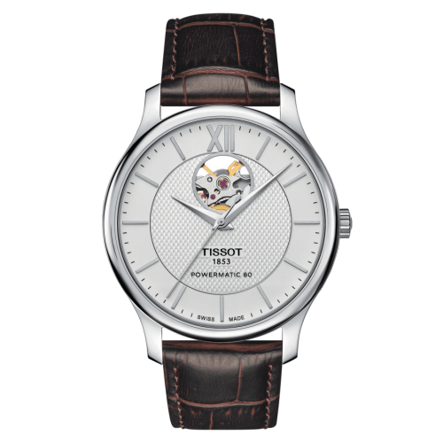 Tissot Tradition Powermatic 80 Open Heart 40 Stainless Steel / Silver / Strap